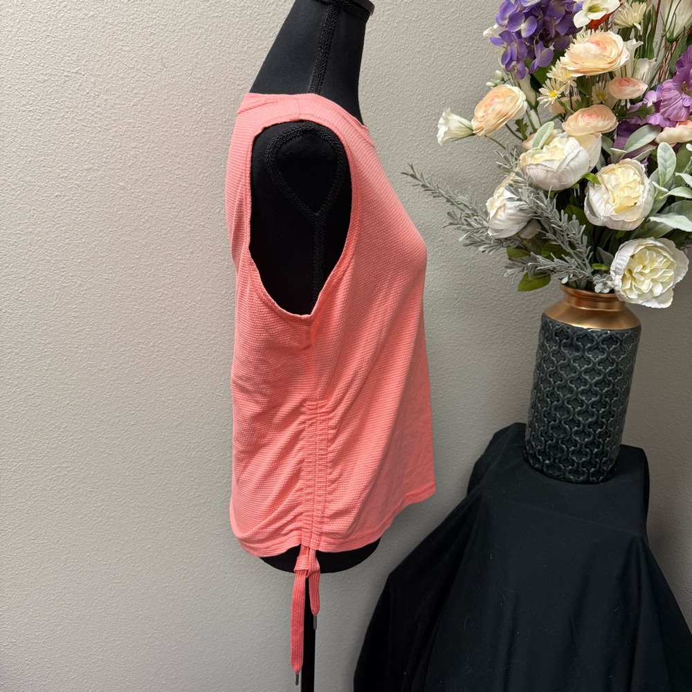 Calvin Klein Performance Coral Pink Waffle Knit Sleeveless Tank Top M - Picture 4 of 6